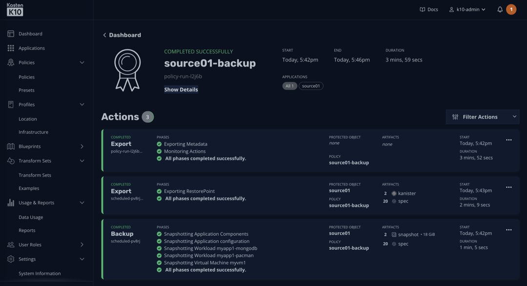 Kasten VM Backup