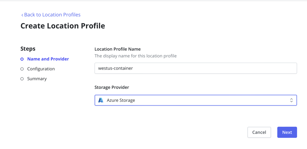 Location profile created