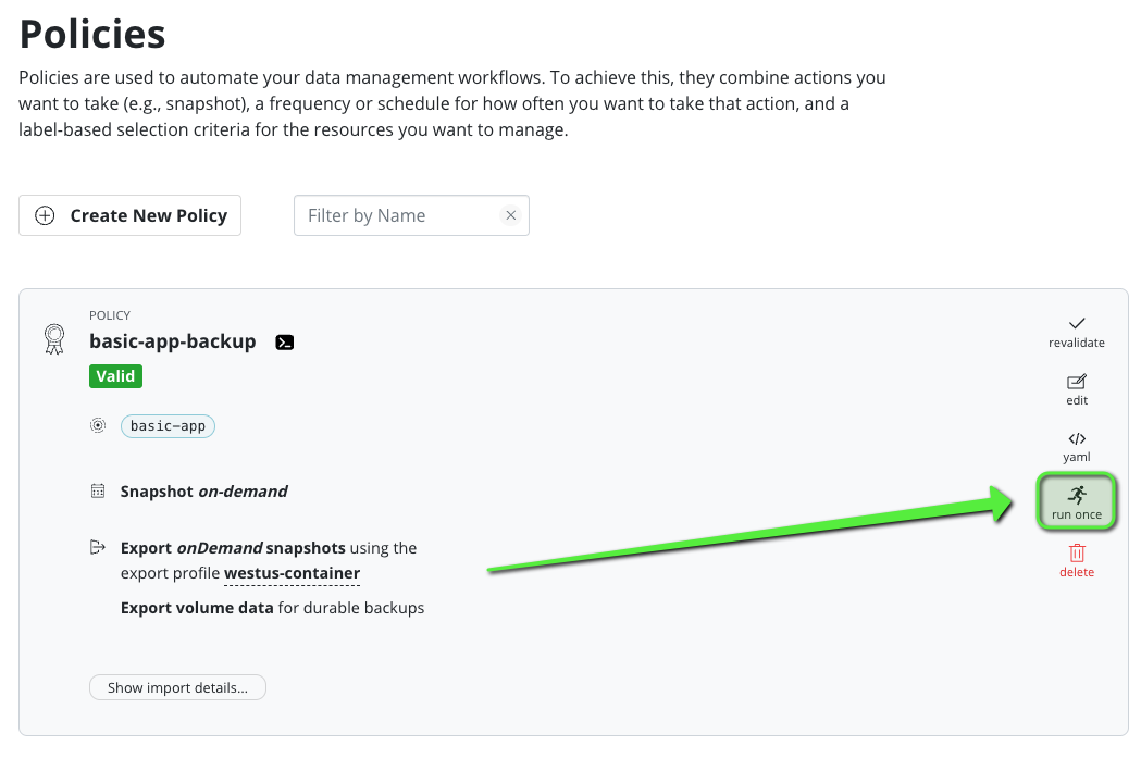 Create and launch the policy