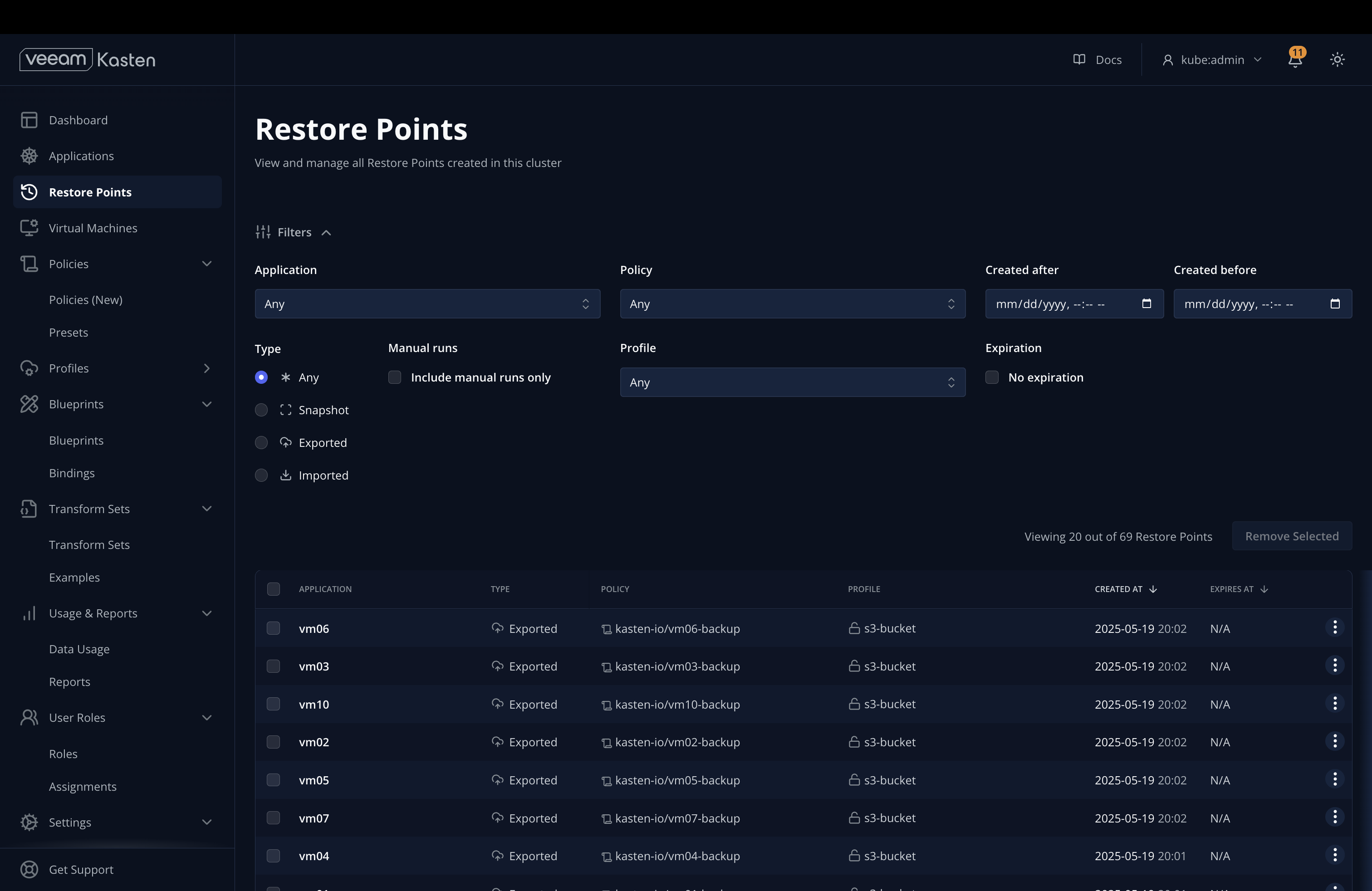 Restore Point Catalog