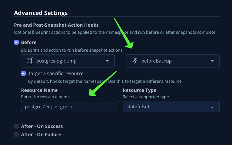 Advanced actions